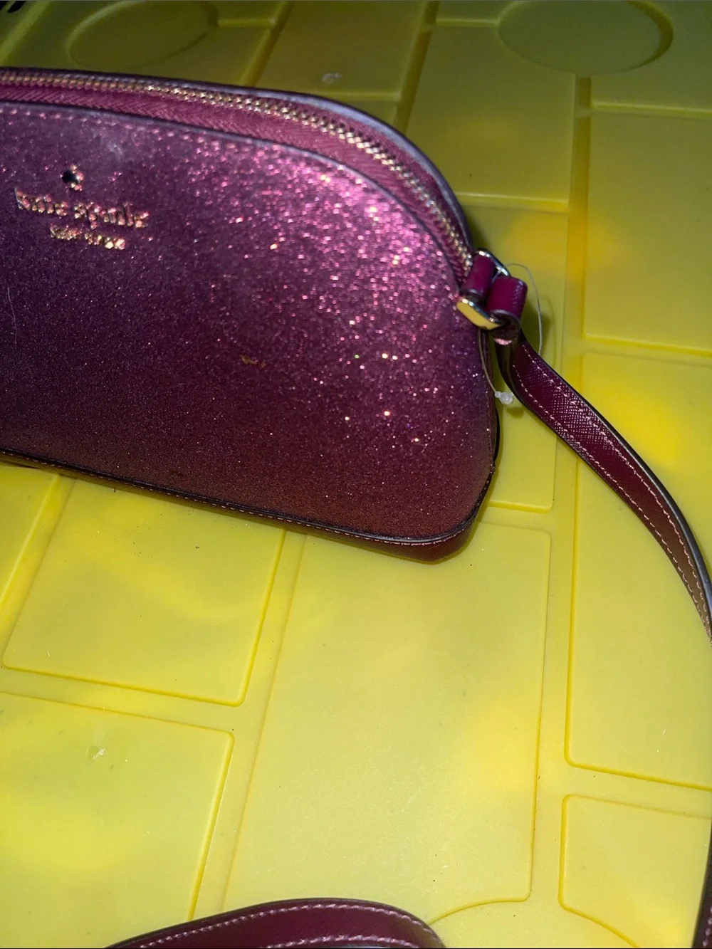 NWOT- kate spade plum glitter crossbody bag